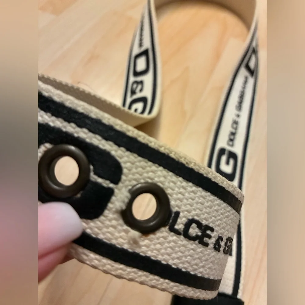 Dolce & Gabbana Canvas Logo Belt Black White D&G Designer Streetwear Unisex